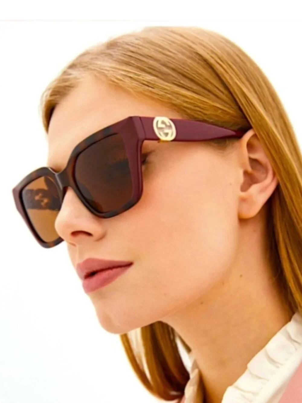 GUCCI Tortoise Square Sunglasses and Hard Case GG1023S 003--NWT